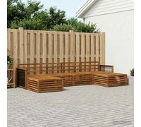 Sectional sofa set 6pc Acacia wood natural modular patio seating durable garden