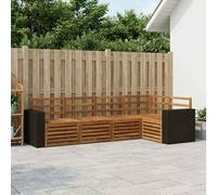 Sectional Sofa Set Natural Acacia Wood 5-Piece Modular 251x132.5x73cm Outdoor XL