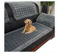 Sectional Sofa Slipcover 1 2 3 4 Cushion Couch Cover Sofa Slipcovers Faux Fur Sofa Cover For L Shape Non Slip Fluffy Furniture Settee Protector For Living Room Cats Dogs ( Color : Dark gray , Size : 5