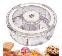 Sectioned Serving Platter with Cover, Multi-Compartment Serving Tray with Lid, Party Tray with Lid and Dividers, Snack Serving Tray with Cover, Divided Appetizer Tray, Serving Tray with Sections
