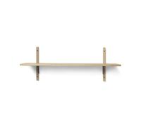 Sector Shelf Single Wide Oak/Black Brass