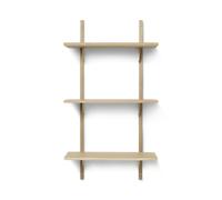 Sector Shelf Triple Narrow Oak/Brass