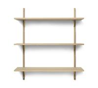 Sector Shelf Triple Wide Oak/ Brass