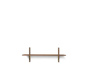 Sector Single/Wide Shelf Smoked Oak/ Brass