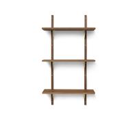 Sector Triple/Narrow Shelf Smoked Oak/ Brass