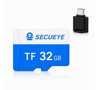 SECUEYE 2-in-1 Universal Type C TF Card Reader Set Fat32 High Speed Reading/Writing 24/7 Video Recording for Security Camera Smartphone Tablet and More (32GB + Card Reader)