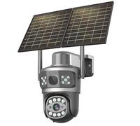 SECUEYE 4G Cellular Security Camera Solar-Powered 4MP Wireless Outdoor Spotlight Pan/Tilt/Zoom Black Light Built-in 15600mAh Battery Human Detection 24/7 Recording (L5-4G)