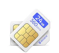SECUEYE 4G LTE SIM Card - Data Only - Prepaid No Contract Nationwide Coverage for Security Cameras, Mobile Hotspots, Routers, Unlocked IoT Devices (24GB/360Days)