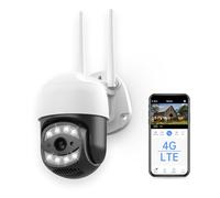 SECUEYE APP 4MP Cellular Camera 3G/4G LTE Outdoor Security Pan/Tilt/Zoom Color Night Vision Human Detection Automatic Tracking IP65 Waterproof 24/7 Recording (C17HN-4G)