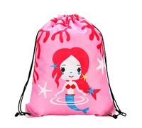 Secuinu Drawstring Backpack Swimming for Kids - Boys and Grils Waterproof Swim Bag for Beach Dance Travel Yoga Bag (Pink MERMAID)