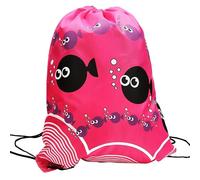 Secuinu Drawstring Backpack Swimming for Kids - Boys and Grils Waterproof Swim Bag for Beach Dance Travel Yoga Bag (Pink Fish)