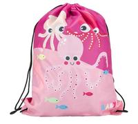 Secuinu Drawstring Backpack Swimming for Kids - Boys and Grils Waterproof Swim Bag for Beach Dance Travel Yoga Bag (Pink octopus)