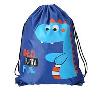 Secuinu Drawstring Backpack Swimming for Kids - Boys and Grils Waterproof Swim Bag for Beach Dance Travel Yoga Bag (Blue dinosuar)