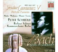 Secular Cantatas V - Weltliche Kantaten - Peter Schreier By P./Lorenz,S./Kob/+ Schreier ,Johann Sebastian Bach (Composer) (0001-01-01)