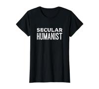 Secular Humanist Humanism Science Reason Atheist Atheism Value Graphic T-Shirt, Women, Black, S