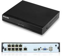 Seculink 8 Channel 4K PoE NVR Recorder, Supports 8MP/5MP/4MP/3MP/1080P IP Cameras, ONVIF Compatible Network Video Recorder Cloud P2P Remote Access Motion Alert,No HDD