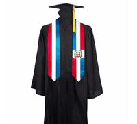 SECUNL Dominican Republic Flag Graduation Stole Sash, Dominican Republic Flag Graduation Shawl Sash Stole Wraps Scarf For International Study Pride Women Men, Dominican Republic -005, Big