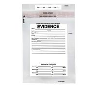 SECUR-PAK 100pk Evidence Bags, 12"x16" Transparent, Tamper Resistant Closure with Serialized Numbering