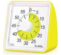 Secura 60 Minute Essential Visual Timer for Kids, Countdown Clock Timer for Special Education, Classroom, School, Desk, Home, Office, Silent Non-Ticking Time Management Tool (Yellow & Yellow)