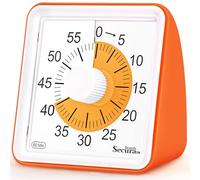 Secura 60 Minute Essential Visual Timer for Kids, Countdown Clock Timer for Special Education, Classroom, School, Desk, Home, Office, Silent Non-Ticking Time Management Tool (Orange & Orange)