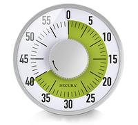 Secura 60-Minute Visual Timer 6-Inch Mechanical Countdown Timers for Teaching, Meeting, Cooking, Working - Timer for Kids with Magnetic Backing, Foldable Legs, Hanging Hole (Green)