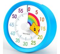 Secura 60-Minute Visual Timer, Rainbow Classroom Timers for Kids, Time Clocks, Countdown Time Tracker Management Tool with Pause Function (Blue & Star)