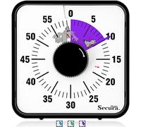 Secura Home 7.5 Inch Visual Timer, 60 Minute Oversize Countdown Visual Timer for Kids, Mechanical Time Management Tool with Cartoon Pattern (Purple)