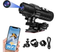 SecuraLen Action Cam WiFi, 1080P HD IP66 Splash-proof Helmet Camera, 7h Battery Life & 120° Wide Angle Action Cameras with Automatic Horizontal Compensation Function