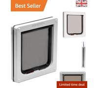 Secure 2-Way Locking Cat Flap for Small to Medium Cats - Weatherproof Design