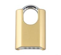 Secure 4 Digit Resettable Combination Padlock High Security Zinc Alloy Body 8mm Hardened Shackle for Garage Shed Fence Gate Protection(Gold)