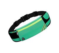 Secure Adjustable Ventilated Workout Belt with Reflective Strips & Large Storage for Gym Running Cycling Accessories Bounce Without Running Pouches, Green