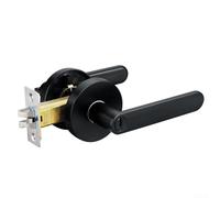 Secure and Silent Indoor Door Handle Lock with Three Pole Ball Lock and keyed Operation for bedrooms and bathrooms (Black)