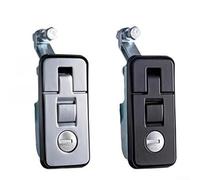 Secure Cabinet Lock for Marine and RV Use with Push Button Activation and Dual Function Handle Design in Compact Form Factor (black)