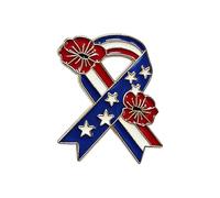 Secure Clasp Patriotic Flower Brooch Alloy Independence Day Lapel Pin for Crowded Places During Festivities Holiday Badge Pin