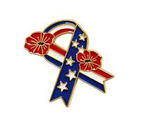 Secure Clasp Patriotic Flower Brooch Alloy Independence Day Lapel Pin for Crowded Places During Festivities Patriotic Brooch