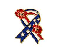 Secure Clasp Patriotic Flower Brooch Alloy Independence Day Lapel Pin for Crowded Places During Festivities Secure Lapel Pin