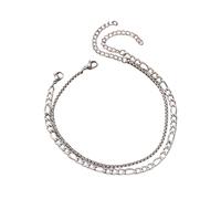 Secure Closure Bracelet 2 Pcs/Set Unisex Bracelets Hollow Chain Solid Color Hip Hop Style Stackable Polished Stainless Daily Party Silver
