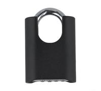 Secure Combination Padlock with 4 Digit Code, Bolt Cutter Resistant Hardened Steel Shackle, and Extended Zinc Alloy Body Cover (Black)