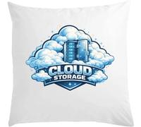 Secure Digital Data Storage in Cloud White Pillow 40x40cm With Filler White