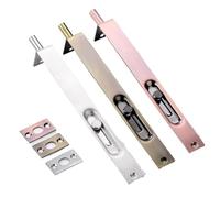Secure Double Door Gate Latch - 10" Red Brass & Stainless Steel Hidden Bolt for Wooden Fences Anti-Theft Concealed Lock for Master Doors