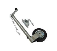 Secure Fix Direct Heavy Duty Caravan Jockey Wheel & Clamp 48MM (Ribbed Trailer Metal Rim Wind Up Handle)