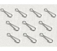 Secure Fix Direct Zinc Plated Simplex Hooks 50MM X10 (Dog Clip Lanyards Camping Craft)