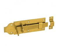 Secure Flat Straight Heavy Duty Yellow Galvanised Steel Closing Door Bolt Lock Latch Barrel Sliding Latch Lock for Shed Doors, Gates, Outhouse Doors, Bathroom WZP (Pack of 2) (180mm x 65mm)
