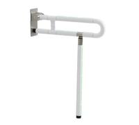 Secure Foldable Grab Bar with Side Rail, White, White, Size to 5