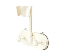 Secure Hair Dryer Holder Using Advanced Suction Technology, For Ideal Bathroom Organizer For Various Models, Compact Space Saving Solution In White Finish For Wet Areas(White)