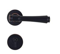 Secure Keyed Door Lever Lock Set - 3 Combo Keys, Satin Nickel Finish for Front & Office Doors - Easy Install Durable Entry Lock,Black