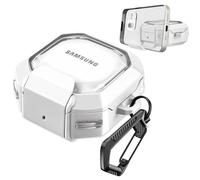 Secure Lock Clear Case for Samsung Galaxy Buds FE/2 Pro/Pro/Live，TPU Hard Shell Galaxy Buds Live Accessories with Keychain that Doubles as a Phone Stand