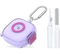 [Secure Lock] for Anker Soundcore P31i Case, Anti-Yellowing Clear Cover for Soundcore P31i Charging Earbuds, Shockproof Soft TPU Shell for Men Women with Carabiner & Cleaner Kit (Clear Purple)