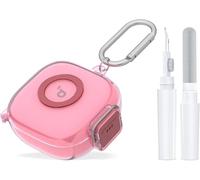 [Secure Lock] for Anker Soundcore P31i Case, Anti-Yellowing Clear Cover for Soundcore P31i Charging Earbuds, Shockproof Soft TPU Shell for Men Women with Carabiner & Cleaner Kit (Clear Pink)