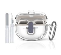 [Secure Lock] for Bose Ultra Open Earbuds Case(2024), TUDIOW Clear TPU Shockproof Protective Cover for Bose Open Ear Wireless Earbuds Accessories with Lanyard & Keychain (Clear)